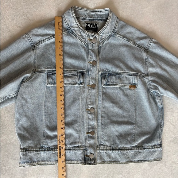 Zyia Jacket Crossroad Light Blue Denim Performance Button Up Cool Wash Size XXL - Picture 4 of 12